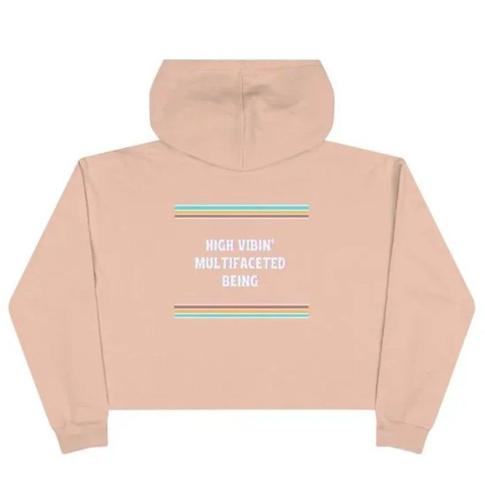 Rise Above Pale Pink Crop Hoodie - Size Large